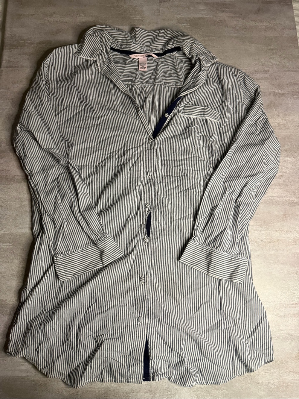 Victoria's Secret Navy and White Striped Sleep Shirt